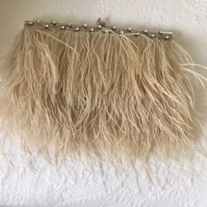 Ostrich feather couture clutch